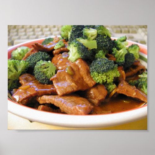 Szechwan Beef Broccoli Food Dinner Poster
