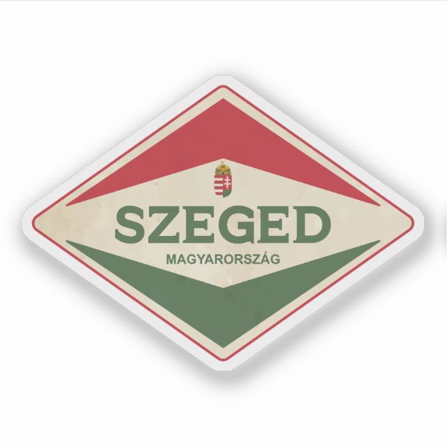 Szeged Hungary Vintage Sticker (Front)