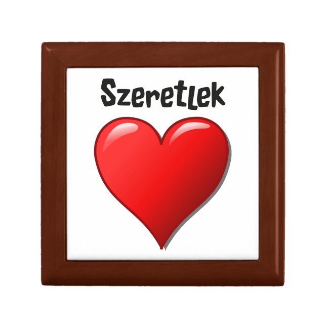 Szeretlek - I love you in Hungarian Jewelry Box (Front)