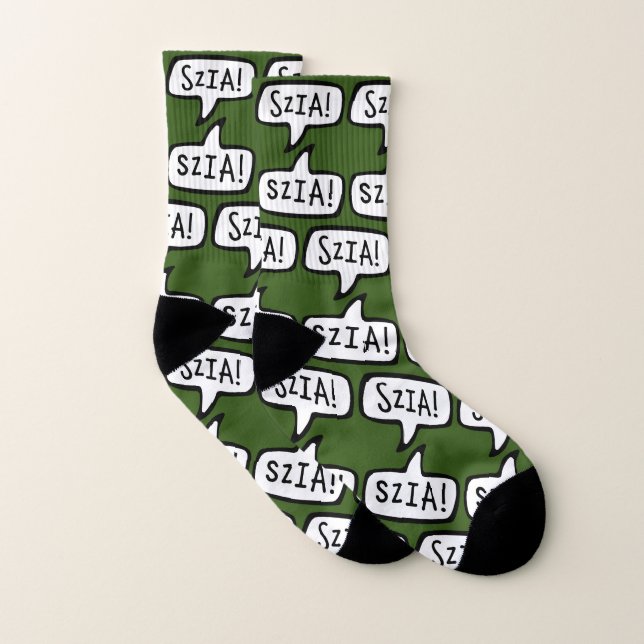 SZIA! Hello in Hungarian, Hungary, Magyar Nyelv Socks (Pair)
