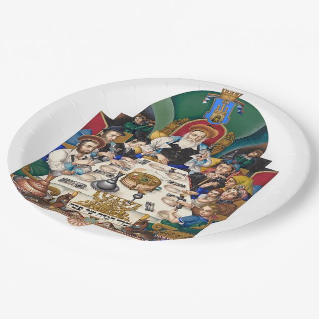 Szyk The Family at the Seder Paper Plates (Angled)