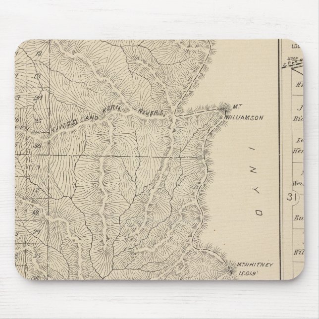 T1417S R3235E Tulare County Section Map Mouse Pad (Front)