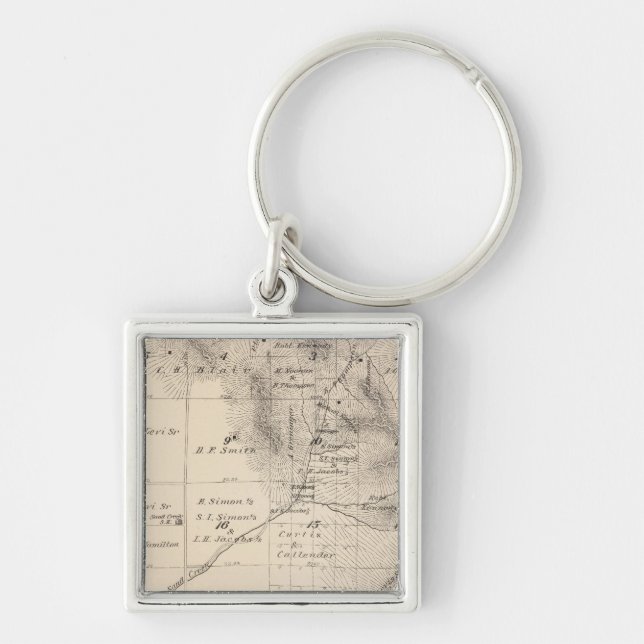 T15S R25E Tulare County Section Map Keychain (Front)