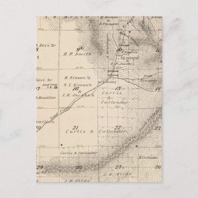 T15S R25E Tulare County Section Map Postcard (Front)