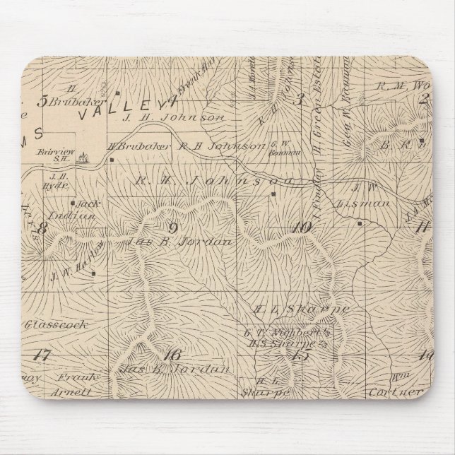 T15S R26E Tulare County Section Map Mouse Pad (Front)