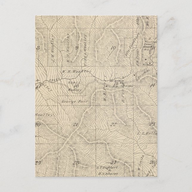 T15S R27E Tulare County Section Map Postcard (Front)