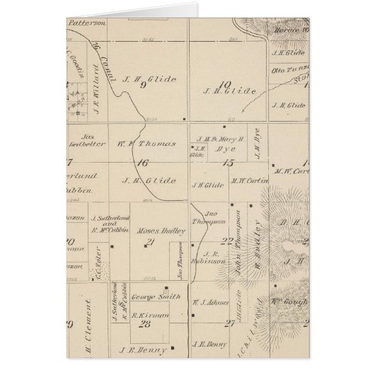 T16S R25E Tulare County Section Map Cards (Front)