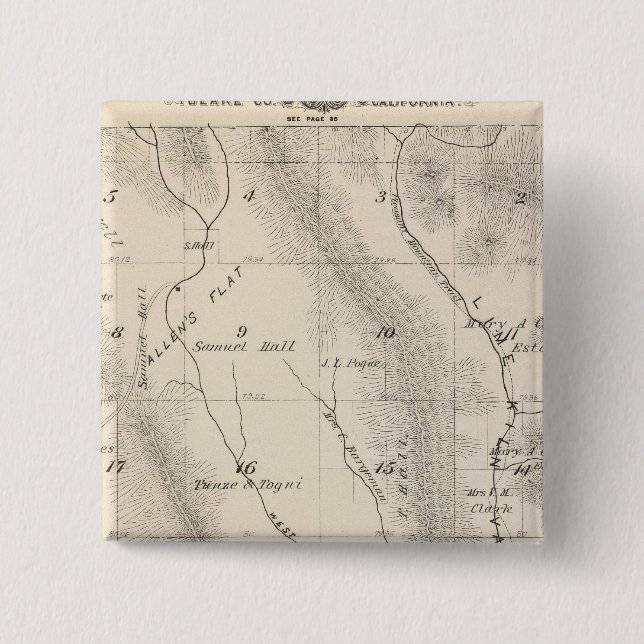 T16S R27E Tulare County Section Map Button (Front)