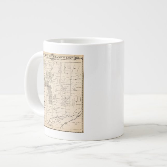 T17S R23E Tulare County Section Map Large Coffee Mug (Front Left)