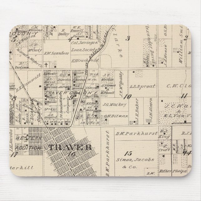 T17S R23E Tulare County Section Map Mouse Pad (Front)