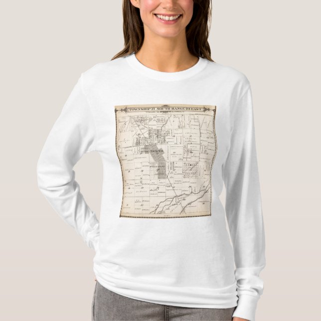 T17S R23E Tulare County Section Map T-Shirt (Front)