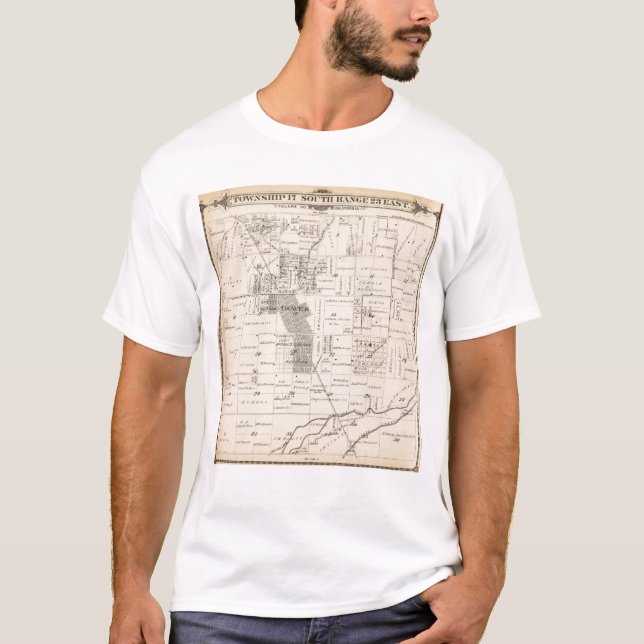 T17S R23E Tulare County Section Map T-Shirt (Front)