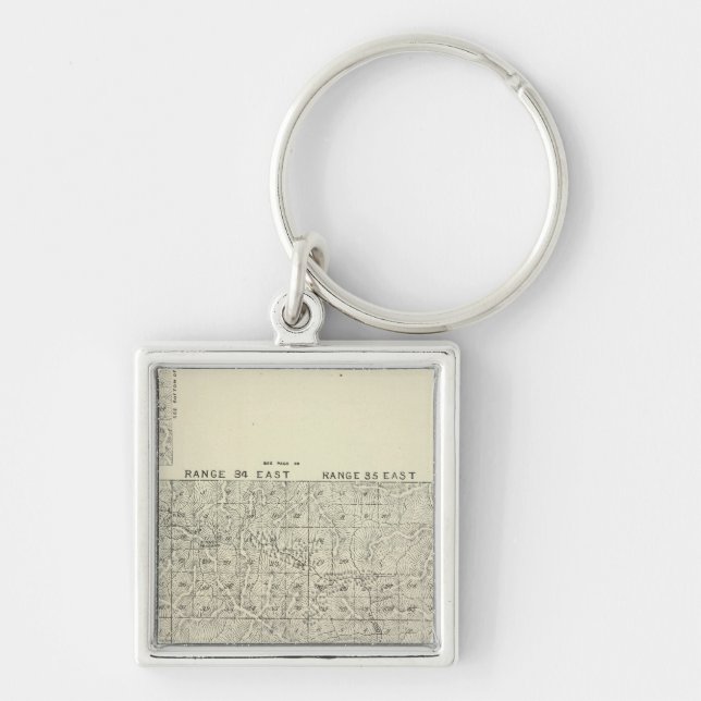 T1820S R3236E Tulare County Section Map Keychain (Front)