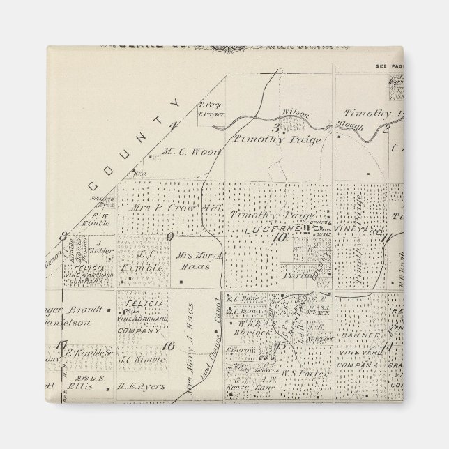 T18S R21E Tulare County Section Map Magnet (Front)