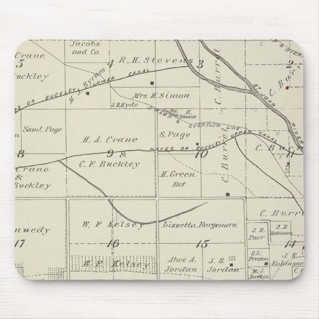 T18S R24E Tulare County Section Map Mouse Pad (Front)