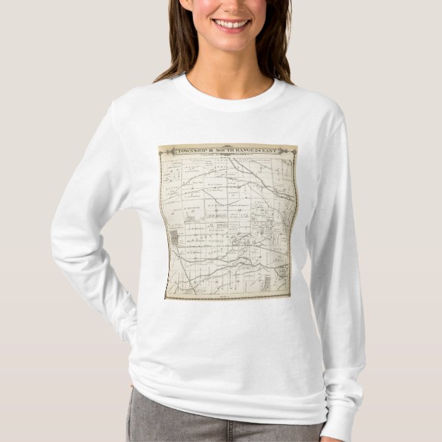 T18S R24E Tulare County Section Map T-Shirt (Front)
