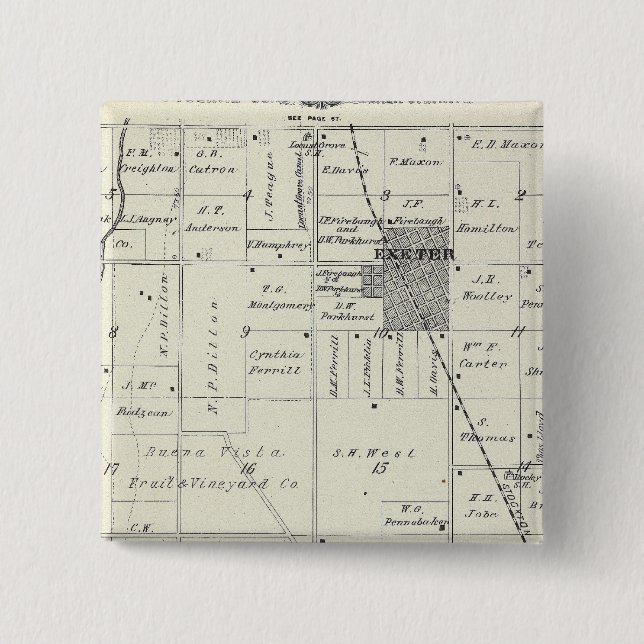 T19S R26E Tulare County Section Map Button (Front)
