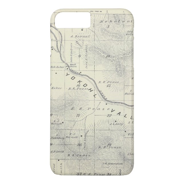 T19S R27E Tulare County Section Map Case-Mate iPhone Case (Back)