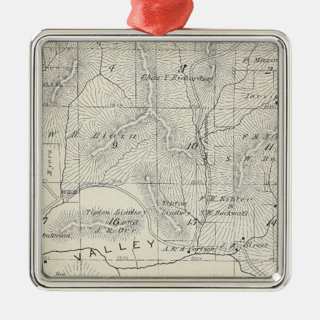 T19S R28E Tulare County Section Map Metal Ornament (Front)