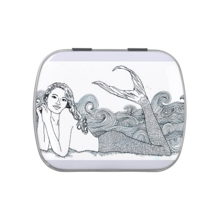 T1 Candy Tin / Pill Box Curly Wave Mermaid