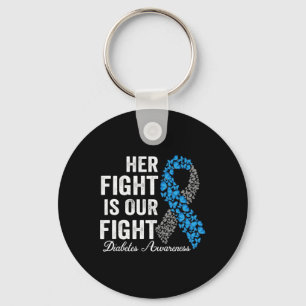 T1d Apparel Her Fight Is Our Fight Type 1 Diabetes Keychain