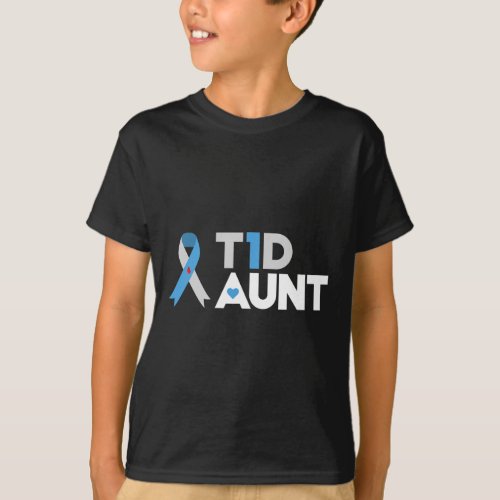 T1D Aunt  Diabetes Awareness Type 1 Insulin Pancre T_Shirt