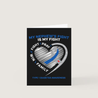 T1D Aunt Juvenile Diabetic Awareness Nephew Type 1 Card