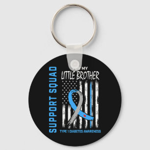 T1d Awareness Flag Little Brother Type 1 Diabetes Keychain