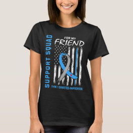 T1D Awareness US Flag Friend Type 1 Diabetes Match T-Shirt