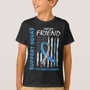 T1D Awareness US Flag Friend Type 1 Diabetes Match T-Shirt