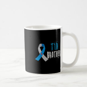 T1d Brother Blue Ribbon Type 1 Diabetes Awareness  Coffee Mug
