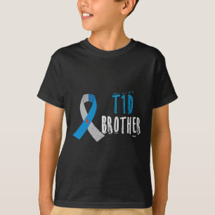 T1d Brother Blue Ribbon Type 1 Diabetes Awareness T-Shirt