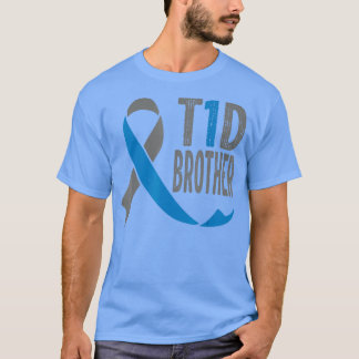 T1D Brother, Funny Gift for Diabetic Men, Diabetes T-Shirt