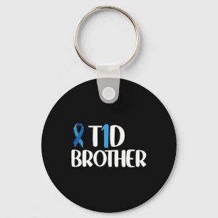 T1d Brother Type 1 Diabetes Awareness Brother Kids Keychain