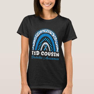 T1d cousin type 1 diabetes awareness blue gray T-Shirt