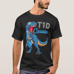 T1d Cousin Type 1 Diabetes Awareness Month Dinosau T-Shirt
