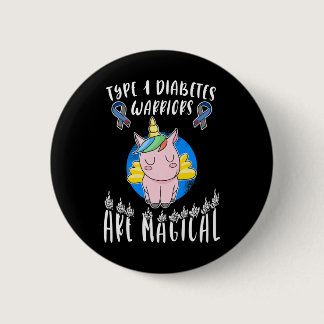 t1d diabetes type 1 awareness t  unicorn warriors  button