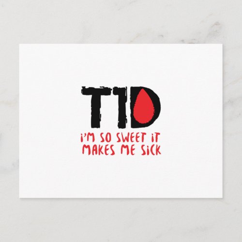 T1D Diabetic Diabetes Gift Postcard