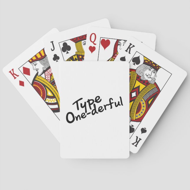 T1D Diabetic Diabetes Gifts Poker Cards (Back)