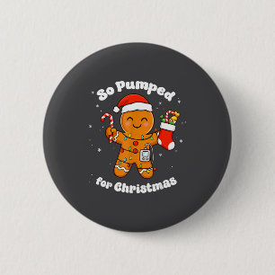 T1D Diabetic Gingerbread So Pumped Button
