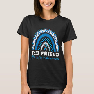 T1d friend type 1 diabetes awareness blue gray T-Shirt