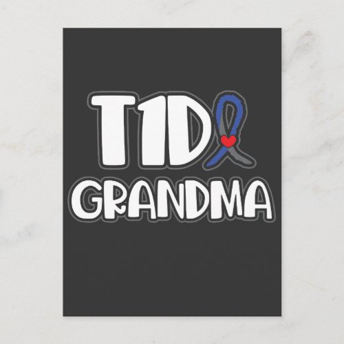 T1D Grandma type 1 diabetes Disease Warrior Postcard