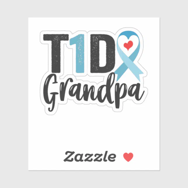 T1D Grandpa Diabetes Awareness Ribbon Family Gift Sticker Zazzle