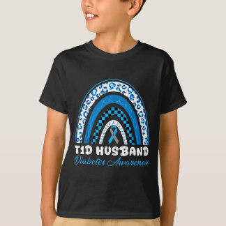 T1d husband type 1 diabetes awareness blue gray T-Shirt