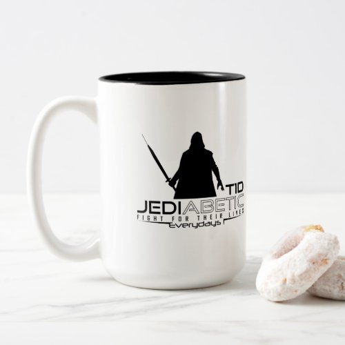 T1D Jediabetic Fight For The Lives _Funny Diabetic Two_Tone Coffee Mug