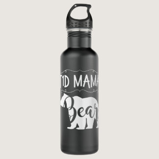 T1D Mama Bear Type 1 Diabetes T1 Mom Women Awarene Stainless Steel Water Bottle