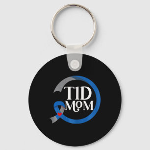 T1D Mom Best Diabetes Type 1 Awareness Gifts Keychain