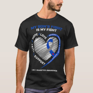 T1D Mom Dad Parents My Son's Fight Type 1 Diabetes T-Shirt