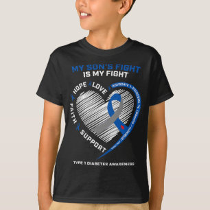 T1D Mom Dad Parents My Son's Fight Type 1 Diabetes T-Shirt