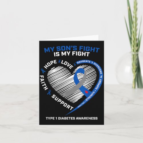 T1d Mom Dad Sons Fight Type 1 Diabetes Awareness Card